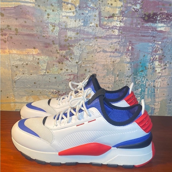 Puma RS -O Sound Play Running System White/Dazz Blue/High Risk Red Shoes9.5